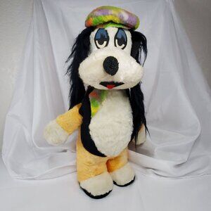 VTG 1970's Droopy Dog Plush Multicolor Hat and Scarf Carnival Toy 17" Tall RARE